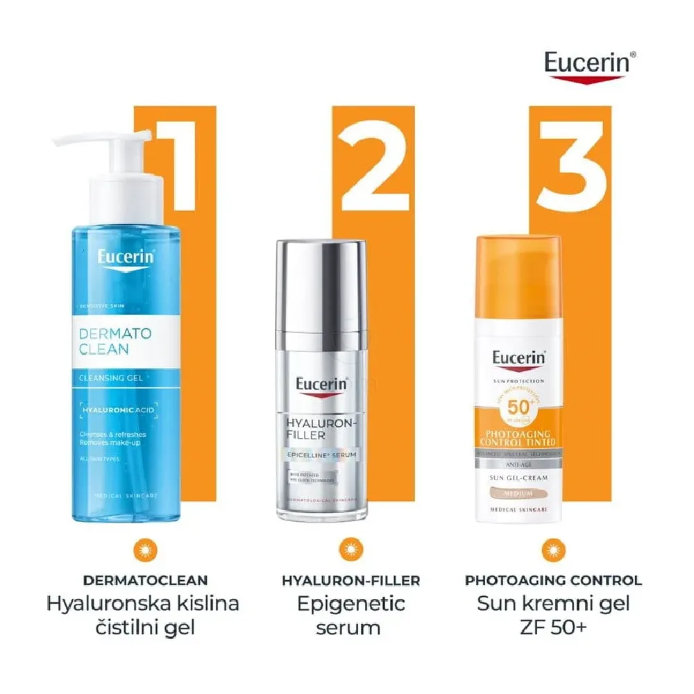 Eucerin Sun Photoaging Control, fluid za obraz v odtenku Medium - ZF 50+ (50 ml)